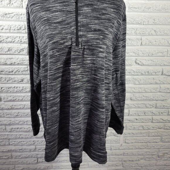 Croft Barrow Womens Top 2X Plus Tee Long Sleeve Black Gray Heather BLA26E - Picture 4 of 11